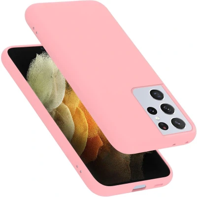 Afbeelding van Cadorabo Hoesje geschikt voor Samsung Galaxy S21 ULTRA Case in LIQUID ROZE Beschermhoes TPU silicone Cover