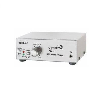 Afbeelding van Dynavox Phono voorversterker UPR 2.0, voor platenspeler met MM bemonsteringssystemen, USB uitgang het digitaliseren van vinylplaten, zilver