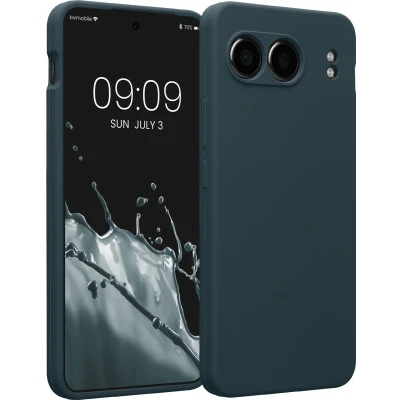Afbeelding van kwmobile telefoonhoesje compatibel met OnePlus Nord 4 5G hoesje Back cover siliconen coating Smartphone case in leisteen