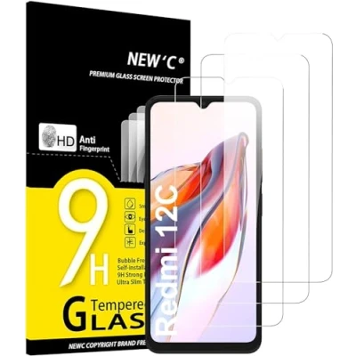 Afbeelding van NEW&#039;C 3 Stuks, Screen Protector voor Xiaomi Redmi 12C, 10C, Gehard Glass Schermbeschermer Film 0.33 mm ultra transparant, resistent