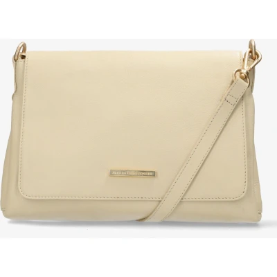 Afbeelding van Fred de la Bretoniere leren crossbody tas Noa ecru