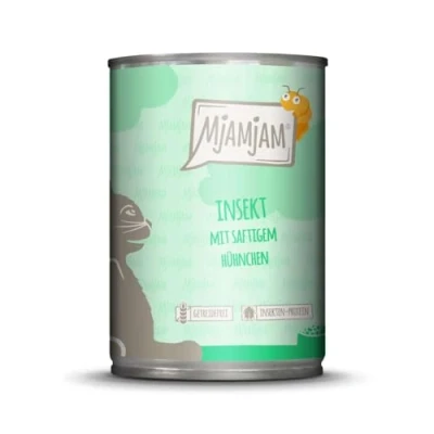 Afbeelding van MjAMjAM premium natvoer voor katten Insect met sappige kip, 6 stuks (6 x 400 g), graanvrij insectenproteïne