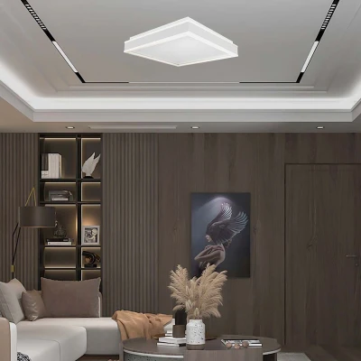 Afbeelding van V TAC VT 7757 W Design plafonnière Vierkant IP20 Witte behuizing 38 watt 4000 lumen 4000K