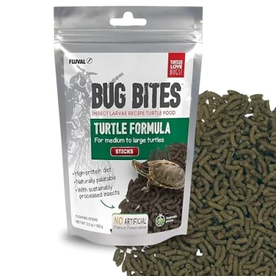 Afbeelding van Fluval Bug Bites enkel voer voor moeras en waterschildkroeten, langzaam zinkende sticks, 17 20 mm, 100 g