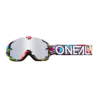 Afbeelding van O&#039;NEAL Bike Bril Motocross MX MTB DH FR Downhill Freeride Verstelbare band, optimaal comfort, perfecte ventilatie B 30 Crank Goggle Unisex Zwart Multi gespiegeld OneMaat