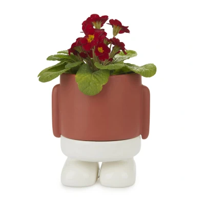 Afbeelding van Bloempot Rood Red White Aardewerk Balvi MrStandy 20 X 17 14,5 Cm