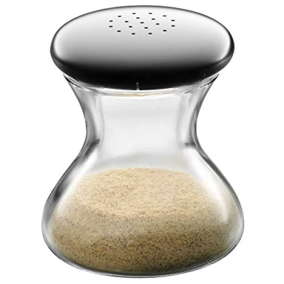 Afbeelding van WMF Wagenfeld Peperstrooier Max en Moritz Glas, Cromargan roestvrij staal, vaatwasmachinebestendig, H 4,5 cm