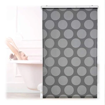 Afbeelding van Relaxdays douchegordijn 240 cm lang rolgordijn douche doucherolgordijn badgordijn 100x240cm