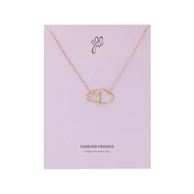 Afbeelding van Ketting verbonden hartjes goud Stainless Steel