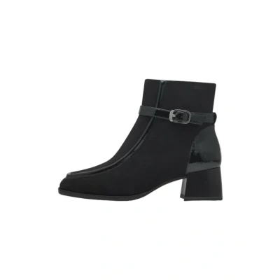 Afbeelding van Tamaris Touchit Cowboy/Bikerlaarsjes, Dames, Maat: 38, Black Leer/ synthetisch