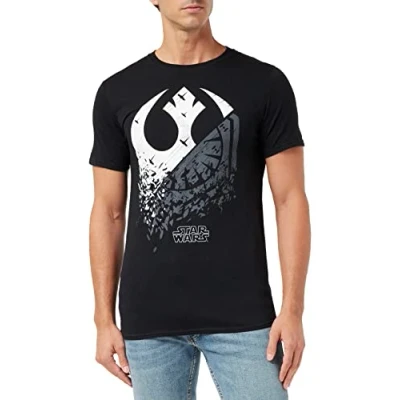 Afbeelding van Star Wars Heren T shirt met split logo, Zwart, L