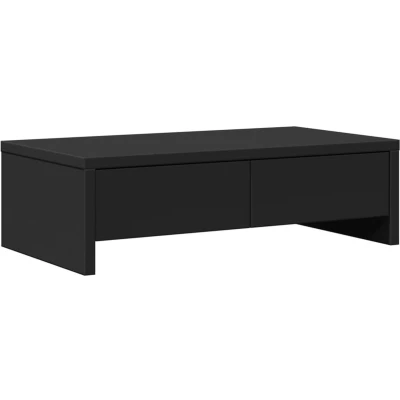 Afbeelding van vidaXL Monitorstandaard met lades 50x27x15 cm bewerkt hout zwart