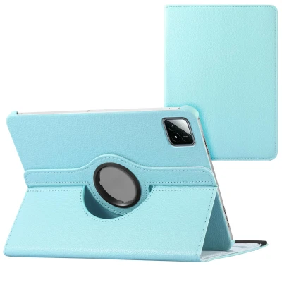 Afbeelding van Xiaomi Pad 6S Pro 12.4 Hoes: iMoshion 360 Draaibare Bookcase Turquoise Kunstleder Tablet Hoezen