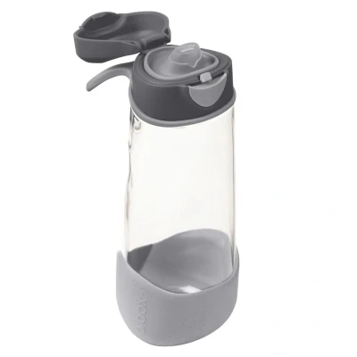 Afbeelding van b.box Sportdrinkfles, 600 ml, grote, moderne kinderwaterfles met klapdeksel, lekvrij, BPA vrij grafiet