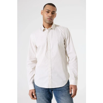 Afbeelding van GARCIA Heren All over print Overhemd Wit Long mouw
