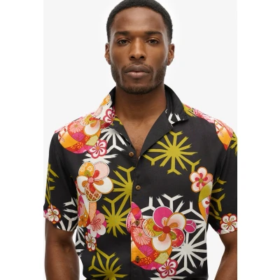 Afbeelding van Superdry Hawaiian Resort Overhemd, Heren, Maat: Large, Asanoha black