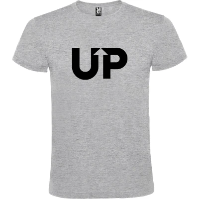 Afbeelding van Grijs T Shirt met “ UP logo Zwart Size XS