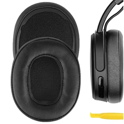 Afbeelding van Geekria QuickFit Eiwit lederen vervangende oorkussens voor Skullcandy Crusher Draadloze Evo ANC Hesh 3 hoofdtelefoon oorkussens, headset oorschelpen reparatie onderdelen