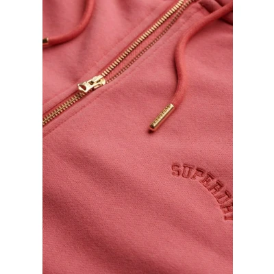 Afbeelding van Superdry Vrouwen Essential Logo Oversized Raglanhoodie met Rits Rood Grootte: 42