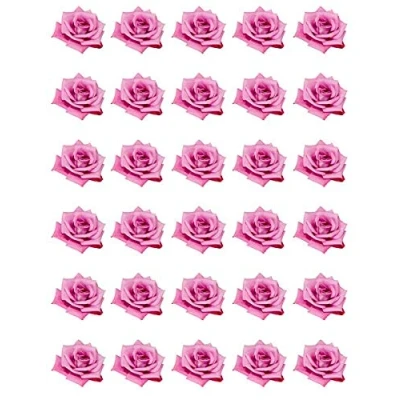 Afbeelding van 30 Roze Rose Enkele Cupcake Toppers Eetbare Wafer Papier Fairy Cake Verjaardagstaarten