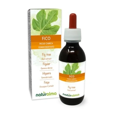 Afbeelding van Vijg of Vijgenboom (Ficus carica) Alcoholvrij extract van verse knoppen Naturalma Vloeibaar druppels 120 ml Voedingssupplement Veganistisch
