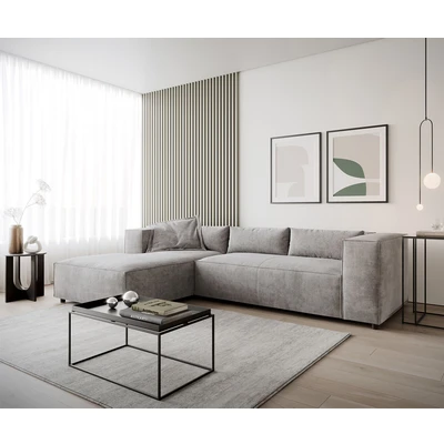 Afbeelding van Hoekbank Brom microvezel 260x175 cm grijs recamiere links