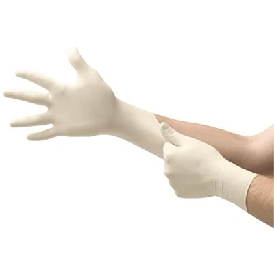 Afbeelding van Ansell TouchNTuff 69 318 Wegwerphandschoenen Latex Poedervrij, Mechanische en Chemische Bescherming, Voedingsindustrie, Verbeterde Vingertoppen, Professionel Werkhandschoenen, Wit, Maat XL (100 Stuks)