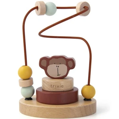 Afbeelding van Trixie Baby &amp; Kids Houten Kralenframe Aap Bruin