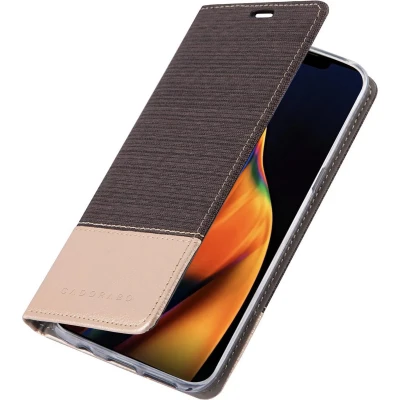 Afbeelding van Cadorabo Hoesje geschikt voor Apple iPhone 13 PRO MAX in ANTRACIET GOUD Beschermhoes met magnetische sluiting, standfunctie en kaartvakje Book Case Cover Etui