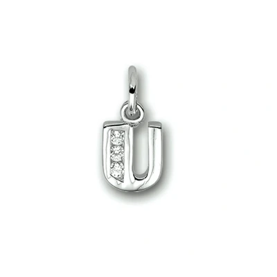 Afbeelding van Trendjuwelier huiscollectie Bedels Letter U Zirkonia Rij Zilver