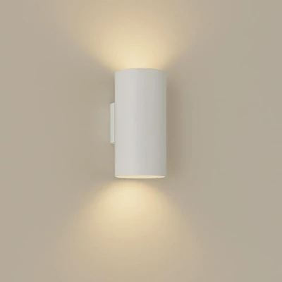 Afbeelding van Searchlight Round Wandlamp Ø 6,5 X 15,4 Cm Wit