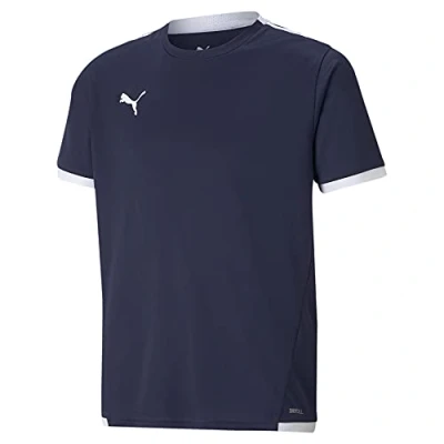 Afbeelding van Puma Junior voetbalshirt donkerblauw/wit
