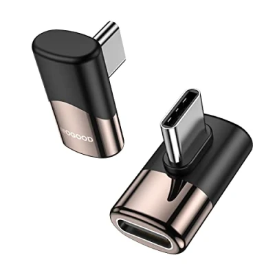 Afbeelding van MOGOOD USB C Haakse Verlenger Adapter Type Thunderbolt voor stoom dek accessoires, MacBook Pro, iPad Tablet, Telefoons, Nintendo Switch etc (2 Pack)