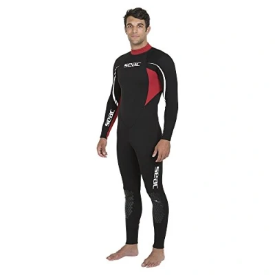 Afbeelding van SEAC Relax Short, Heren, 2,2 mm Neopreen Eendelige Wetsuit voor Snorkelen, Scubaduiken en andere Wateractiviteiten, zwart/Rood, 3XL