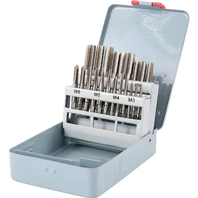 Afbeelding van TOOLCRAFT TO 6800787 Schroefdraadsnijderset 21 delig M3, M4, M5, M6, M8, M10, M12 DIN 352 HSS 1 stuk(s)