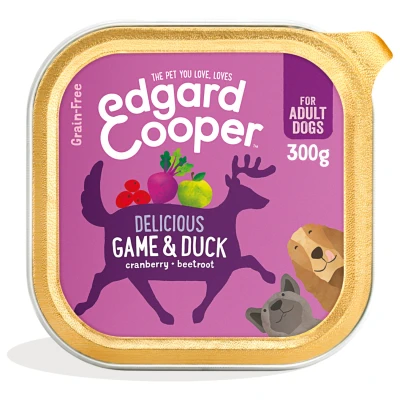 Afbeelding van Edgard&amp;Cooper Kuipje Game Duck Adult Hondenvoer Wild Eend Veenbes 300 g Graanvrij