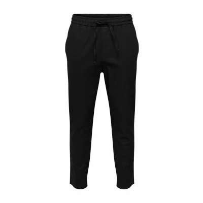 Afbeelding van Only &amp; Sons Einfarbige Broek, Heren, Maat: Small, Black