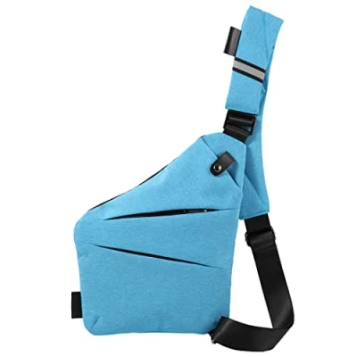 Afbeelding van Ovecat Unisex anti diefstal sjerp sling crossbody tas, Lichtblauw