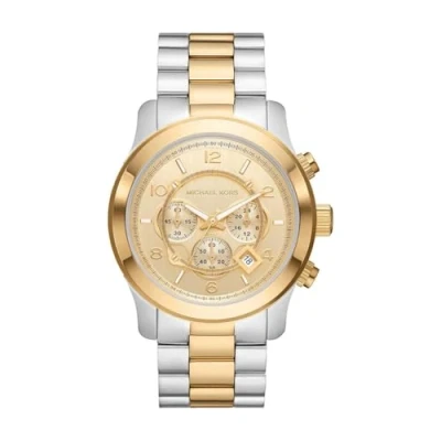 Afbeelding van Michael Kors MK9075 Horloge Runway Chrono staal goud en zilverkleurig