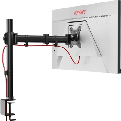 Afbeelding van Duronic DM251X3 BK Enkele PC Monitor Beugel Zwart Staal Verstelbare Hoogte Arm voor 1 13 27 LED LCD Scherm VESA 75 100 Beeldscherm Standaard Kantelt 90/+35 Zwenkt 180 Draait 360