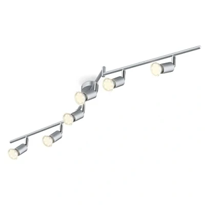 Afbeelding van B.K.Licht Plafondspots met 6 lichtpunten GU10 fitting railverlichting opbouwspots incl. 6x 3.000K 250Lm