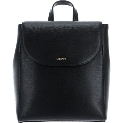 Afbeelding van DKNY Leren Vrije tijd Rugzak Bryant Flap Backpack Black / Gold Zwart