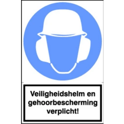 Afbeelding van Artelli Sticker Veiligheids helm en gehoorbescherming verplicht!