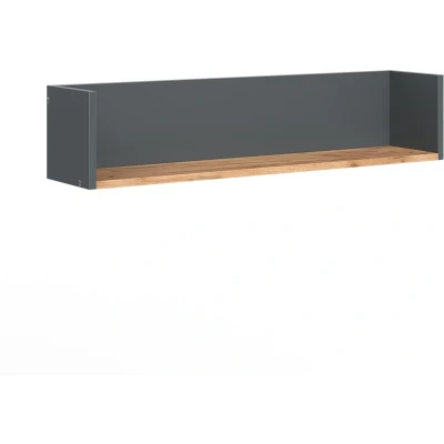Afbeelding van Vicco ViktorWandplank 93.4 x 20 cm Antraciet/gouden eik