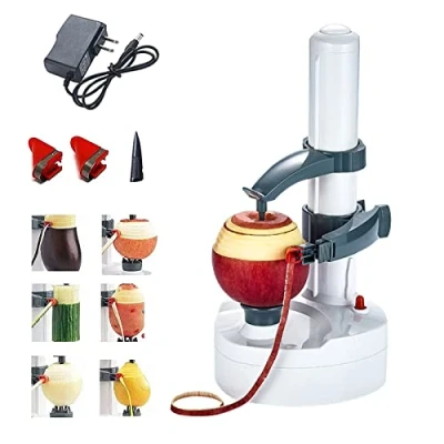 Afbeelding van NiC IS COCNG Elektrische aardappelschiller, automatische draaibare appelschiller, 2 extra messen, keukenpeeling tool voor ronde vruchten, aardappelen