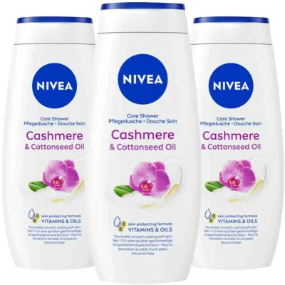 Afbeelding van 3x Nivea Douchecrème Cashmere&amp;Cotton Seed Oil 250 ml