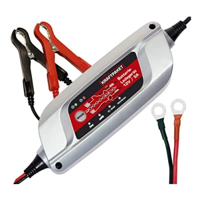 Afbeelding van Dino KRAFTPAKET 5 A 12 V intelligente en automatische acculader, voor loodzuur, gel, start/stop, EFB, AGM batterij, autolader auto, motorfiets, bestelwagen, auto