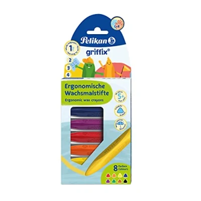 Afbeelding van Pelikan Griffix, 8 stuk(s), Zwart, Blauw, Bruin, Groen, Oranje, Rood, Violet, Geel, Driehoek, Wax, Jongen/meisje, Doos