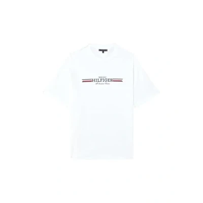 Afbeelding van Tommy Hilfiger Chest Stripe TEE Tshirt print, Heren, Maat: XXL, White