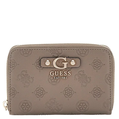 Afbeelding van Guess Gerty Medium Zip Around Dames Portemonnee Dark Taupe One Size
